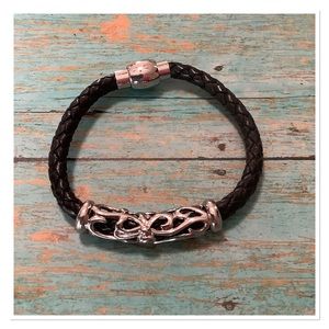 Leather and Silver Bracelet